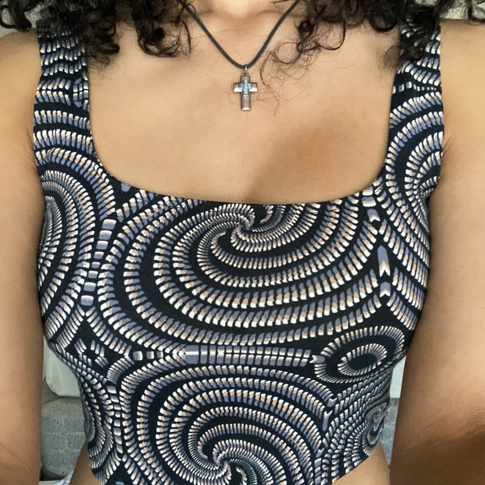 Cropped Spiral Pattern Cami
